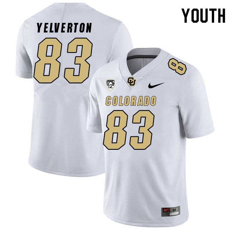Youth #83 Elijah Yelverton Colorado Buffaloes College Football Jerseys Stitched Sale-White - Click Image to Close
